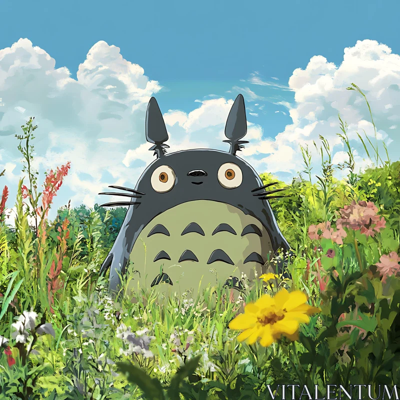 Whimsical Anime Scene in Nature AI Image