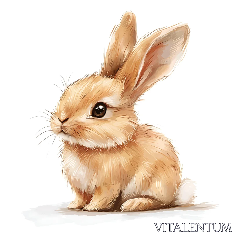 Adorable Bunny Portrait - Watercolor Style AI Image