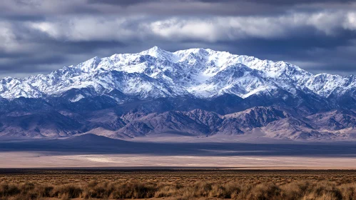 Serene Mountain Range with Clouds