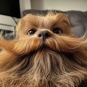 Brown Dog with Unique Facial Hair