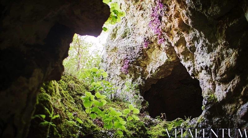 AI ART Secret Cave Hidden Beneath Leaves