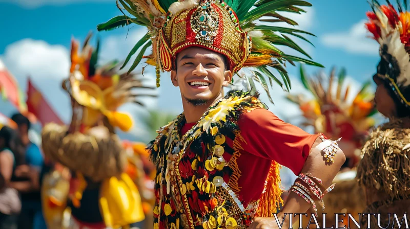 AI ART Cultural Festival Joy: Smiling Man Portrait