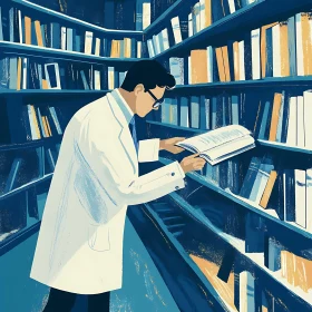 Library Reader Illustration