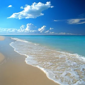 Azure Seascape with Sandy Beach