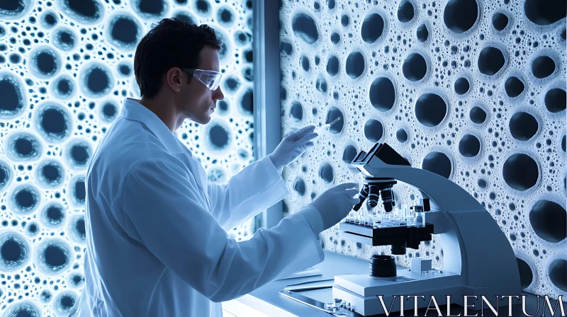 Lab Research: Microscopic Analysis AI Image