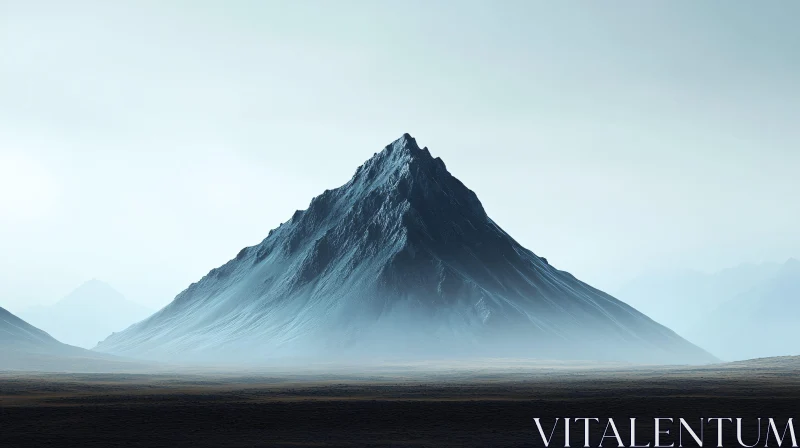 Misty Mountain Peak AI Image