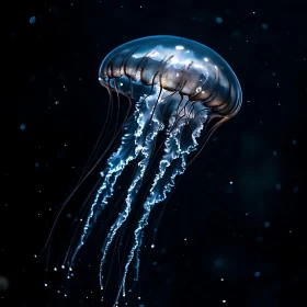 Translucent Jellyfish Drifting in Ocean