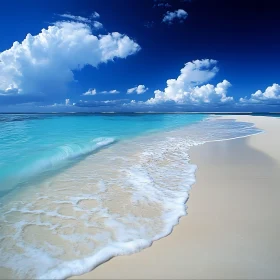 Peaceful Seascape with White Sand Beach