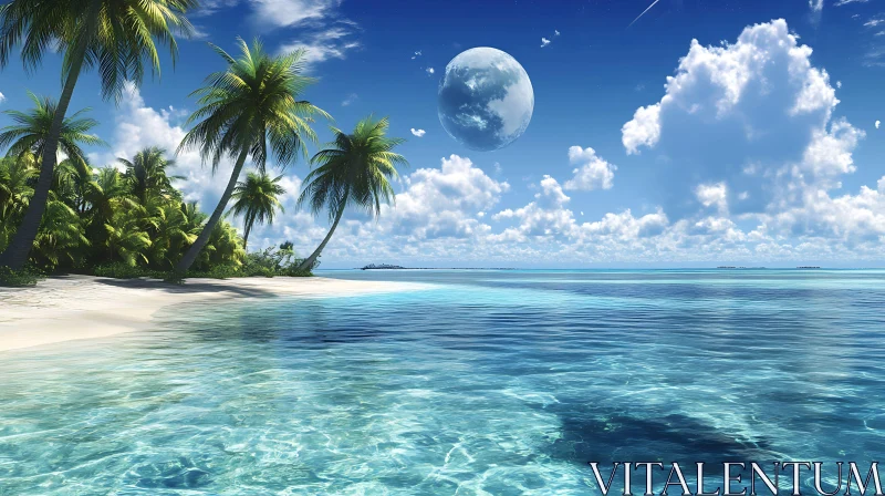 Moonlit Beach Escape AI Image