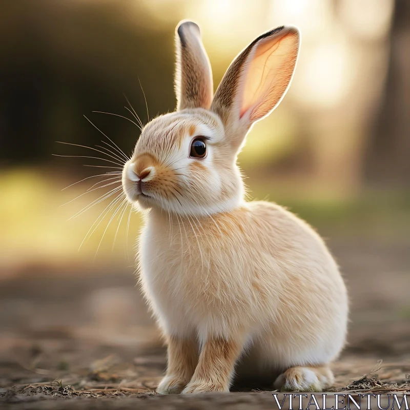 Peaceful Rabbit Image: Soft Fur Detail AI Image