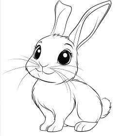Monochrome Bunny Art: A Charming Animal Sketch