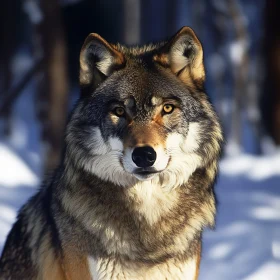 Close-Up of a Majestic Wolf