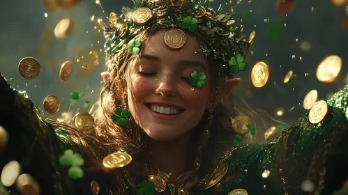 Joyful Elf with Shamrock Crown