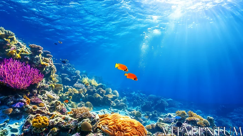 Ocean Life: Coral Reef and Fish AI Image