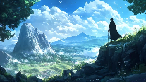 Majestic Mountain View Anime Style