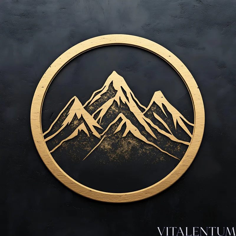 Mountain Range in Golden Ring AI Image