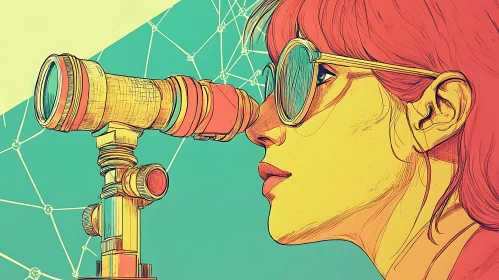 Future Gazer: Woman and Telescope