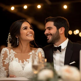 Radiant Bride and Groom Wedding Portrait