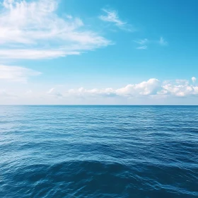 Peaceful Seascape with Clear Horizon