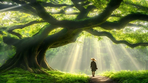 Solitary Walker in the Enchanted Forest