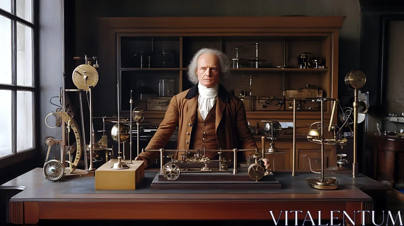 Vintage Science Lab with Scientist AI Image