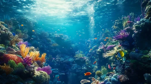 Underwater Coral Reef Ecosystem