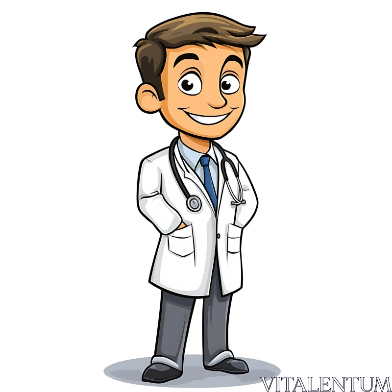 AI ART Smiling Doctor Cartoon Character