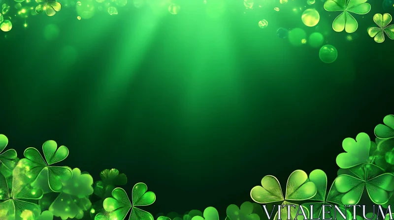 Green Clover Background for St. Patrick's Day AI Image