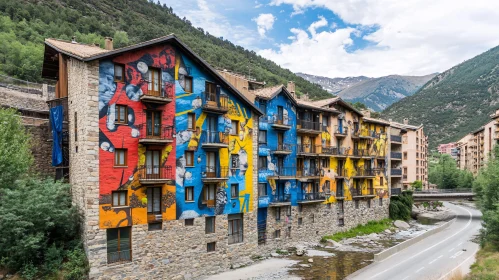 Vibrant Painted Buildings in the Countryside