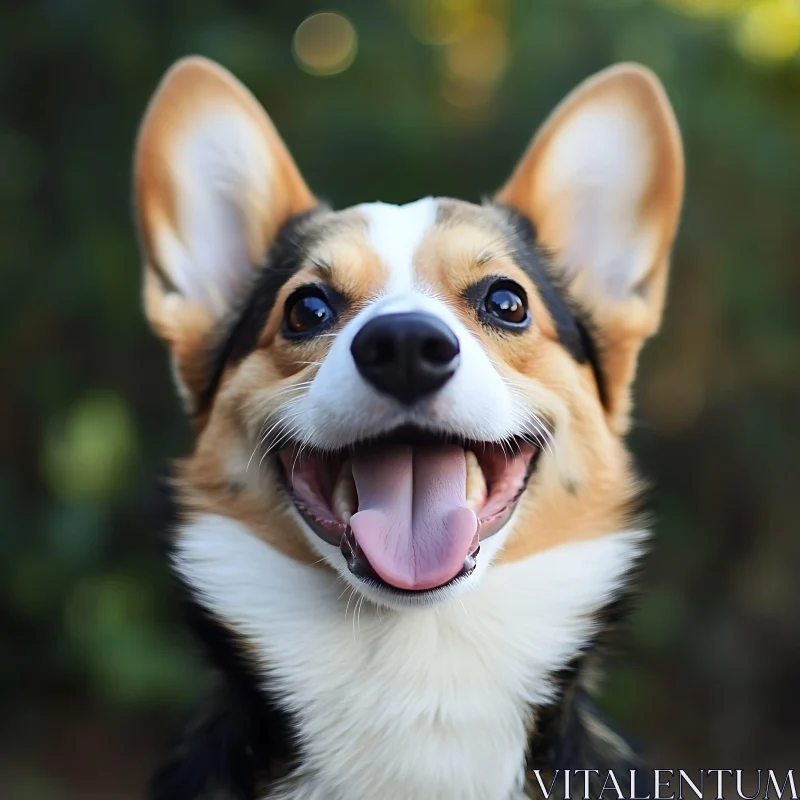 Happy Corgi Close-up AI Image