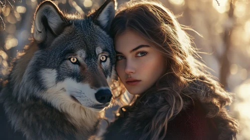 Portrait of a Girl and Wolf