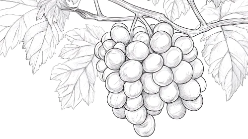 Pencil Drawing of Grapes