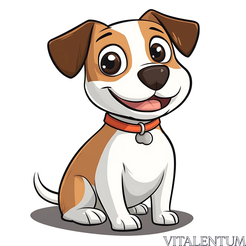 Cheerful Cartoon Dog Illustration AI Image