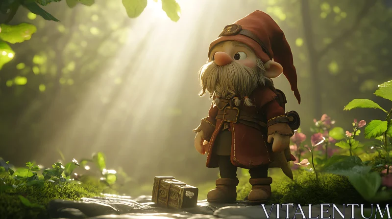 Forest Gnome with Treasure AI Image