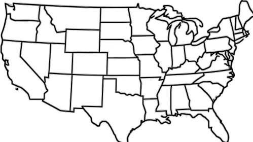 Monochrome USA States Map