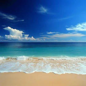 Calm Ocean Waves on Sandy Beach