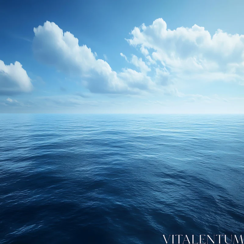 Peaceful Seascape with Cloudscape AI Image