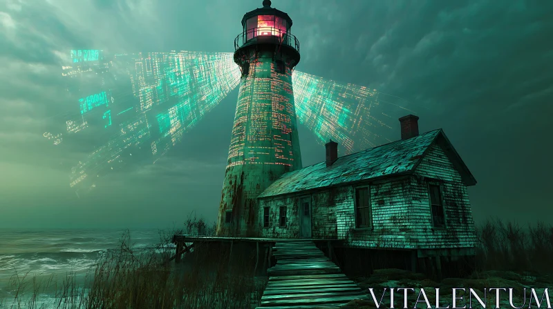 AI ART Old Lighthouse with Sea View