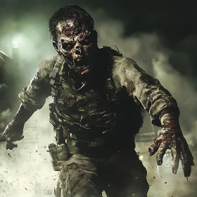 Menacing Zombie Figure in Dark Ambiance