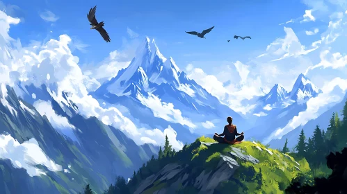 Zenith Meditation: Mountain Peak Contemplation