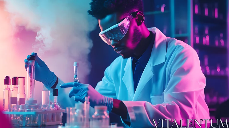 Researcher Conducting Scientific Experiment AI Image