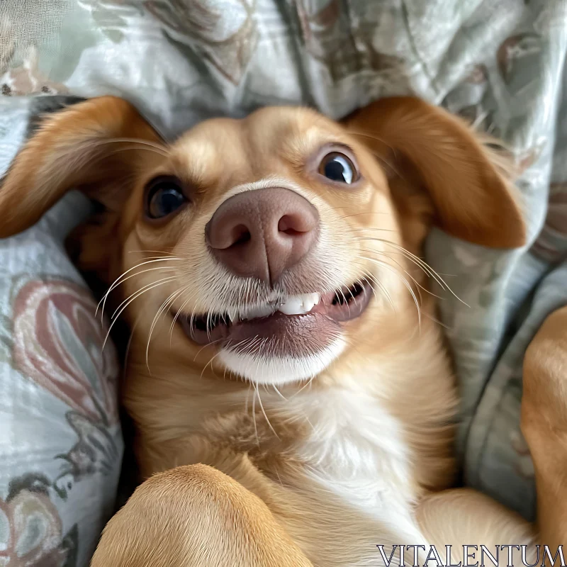 Joyful Puppy Showing Teeth AI Image