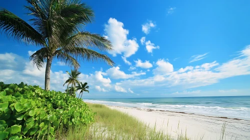 Tropical Beach Paradise with White Sand