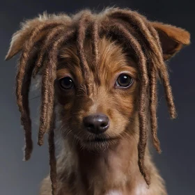 Puppy with Dreadlocks Fur