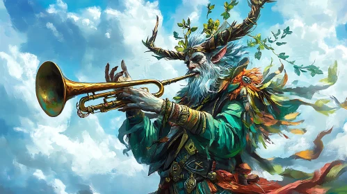 Musical Horned Character in Fantasy Setting