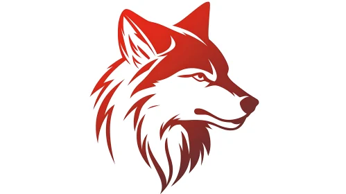 Crimson Wolf Profile Illustration