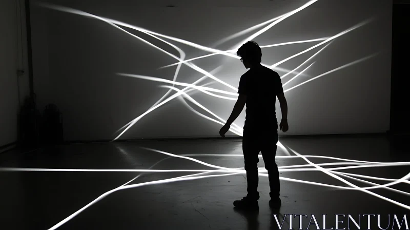 AI ART Abstract Light Painting with Person