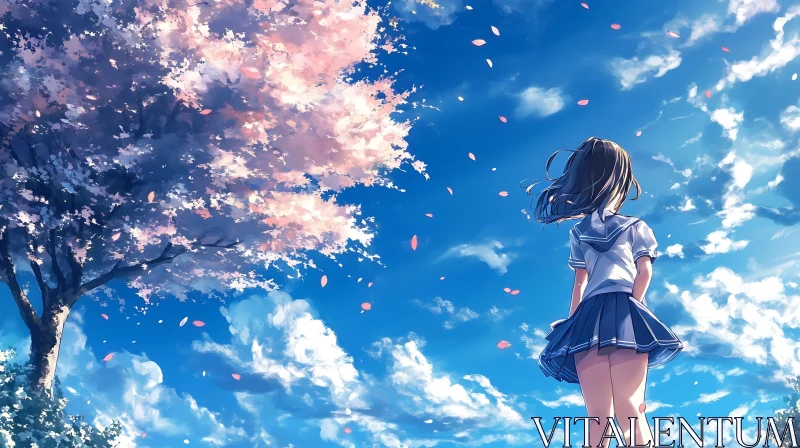 Springtime Anime Scene AI Image