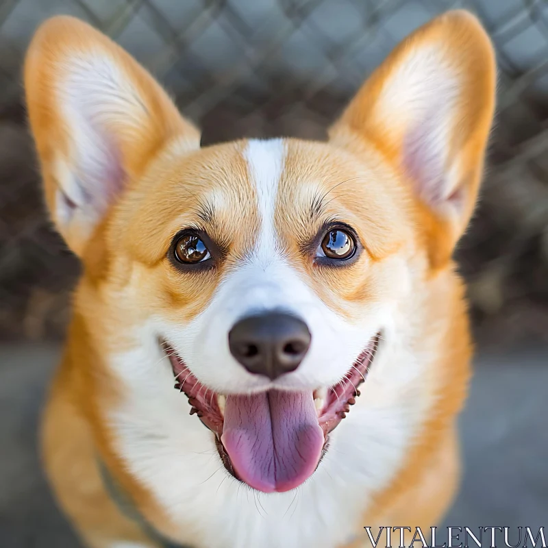 Joyful Corgi Dog with Tongue Out AI Image