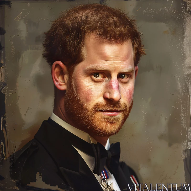 Prince Harry Dressed in Formal Suit AI Image